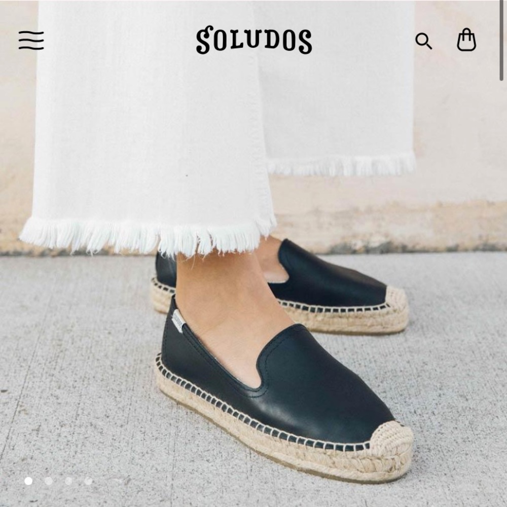 Soludos Leather Platform Smoking Slipper